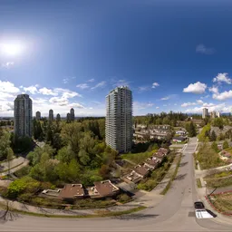 Sunny Cloudy Day City Buildings