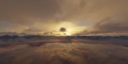 Dramatic Cloudy Mountain Sunset