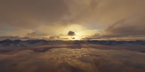 Dramatic Cloudy Mountain Sunset