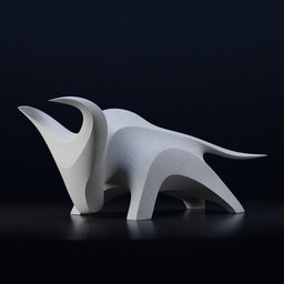 Modern Abstract Bull Sculpture