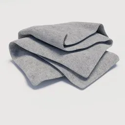 "Photorealistic 3D model of a grey woven blanket or towel in Blender 3D. Perfect for adding a cozy touch to your 3D scenes. Great for modern techwear or early 90s inspired designs with a Nike logo."