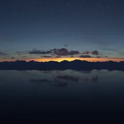 Night Twilight Mountain Landscape