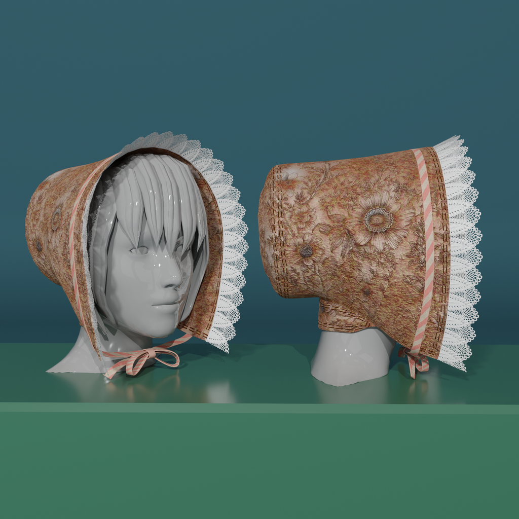 Elegant Biedermeier Bonnet | FREE Headwear models | Blendkit