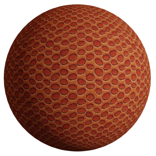 Realistic Snake Skin PBR texture with orange and black patterns for 3D projects, offering detail and depth for design and gaming.