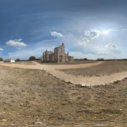 Dry Grass Sunshine Bluesky Old Building