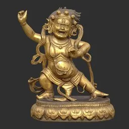 Standing Bodhisattva Statue Gold