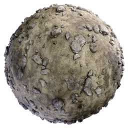 Highly detailed rocky ground PBR texture for 3D landscapes, optimized for Blender and other 3D applications.