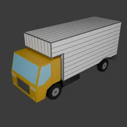 Low poly box truck