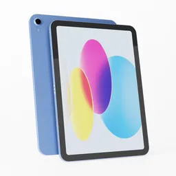 High-resolution 3D rendering of modern blue 10.9" tablet for Blender artists and digital modeling.