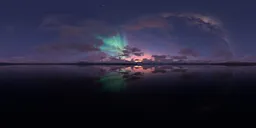 Cloudy Pink Sunset & Auroras