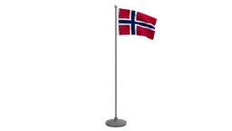 Low poly animated Norway flag 3D model, Blender compatible, ideal for CG visualization, quads only meshes.