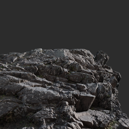 Highly detailed Blender 3D model of rocky terrain, ideal for environmental scenes and virtual reality settings.