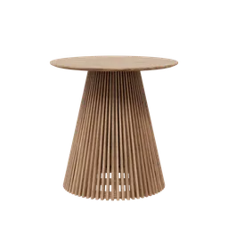 3D maple wood side table model with detailed fluted legs designed for Blender rendering.