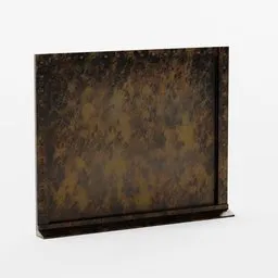 Detailed texture of rusted riveted metal panel for Blender 3D, ideal for industrial scenes.