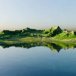 Mountain Valley and Lake Landscape