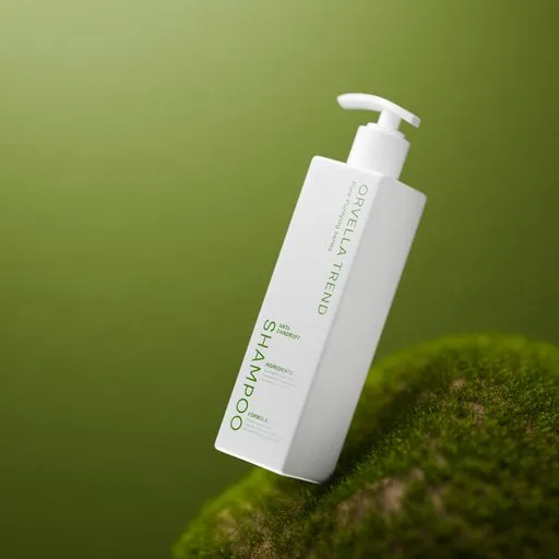 Green Moss Podium Cosmetic Studio Scene Mockup