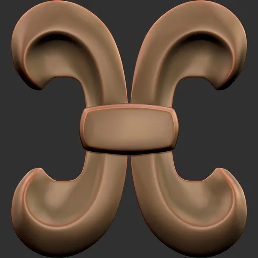 Detailed 3D sculpt brush imprint for creating intricate armor patterns in Blender modeling tools.