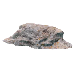 Highly detailed 3D rock model captured with LiDAR tech, compatible with Blender for virtual environments.