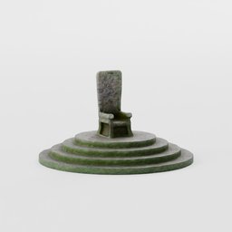 Textured 3D stone throne with steps, ideal for fantasy and historical scenes in Blender 3D.