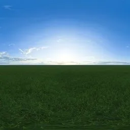 Green grass cloudy blue sky pure sky