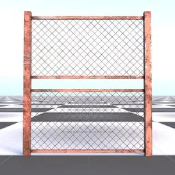 Industrial Wire Mesh Fence Panel - Rusted