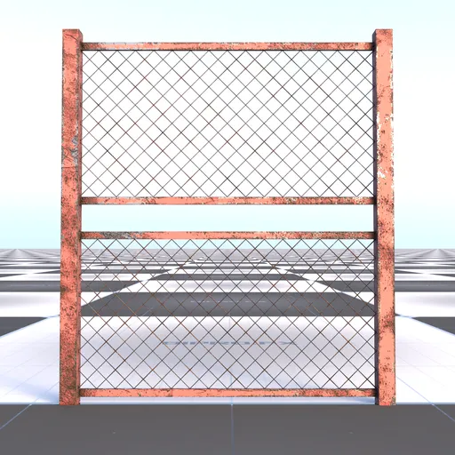 Industrial Wire Mesh Fence Panel - Rusted