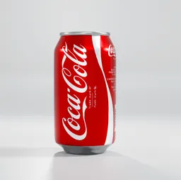 Photorealistic Blender 3D model of Coca Cola can for bar and restaurant renderings with customizable label.
