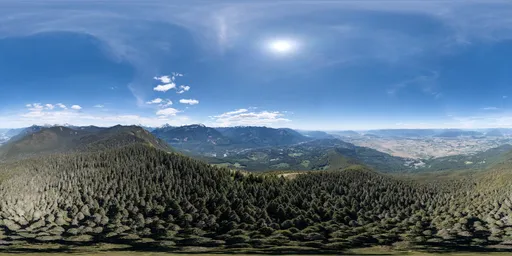 Mountain Top Sunny Landscape