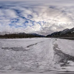 Icy River Landscape Day