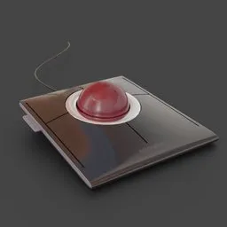 Procedural editable 3D trackball mouse model, high-detail, perfect for Blender close-up renders.