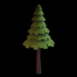 Low poly pine tree 3D model suitable for Blender, optimized for game development and render projects.