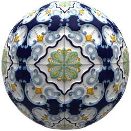 Blue Scallop Ceramic Tile
