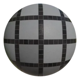 Highly customizable PBR white and black outdoor tile material with dirt for Blender 3D, ideal for realistic flooring design.
