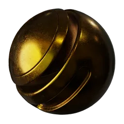 High-resolution PBR scratched gold metal texture for 3D rendering in Blender.