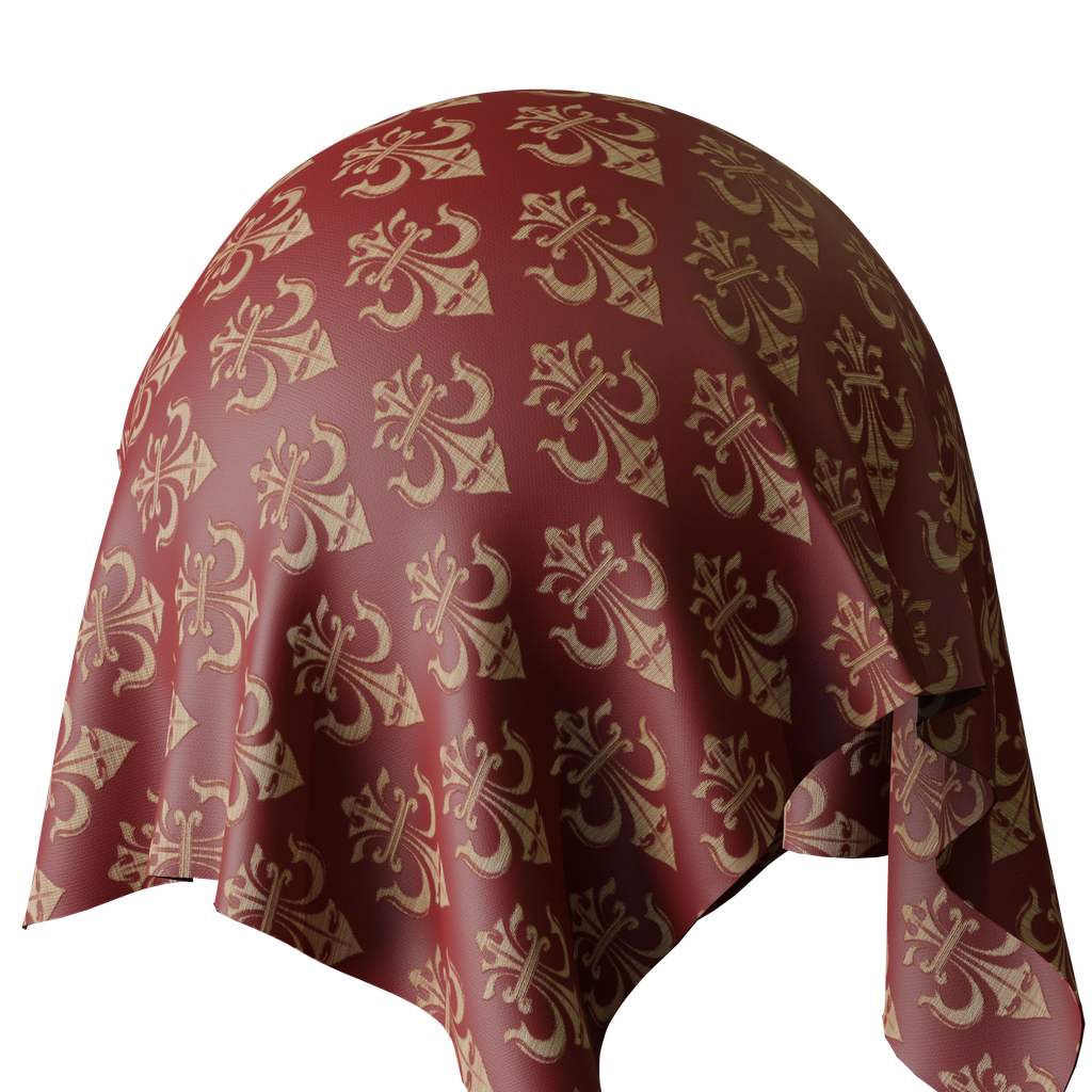 BlenderKit | Download the FREE Red Historical Fabric material