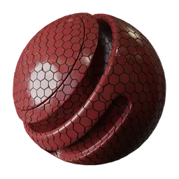 Red Glossy Hexagon Tiles