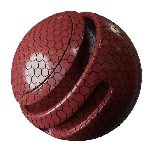 Red Glossy Hexagon Tiles