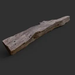 Realistic 3D model of weathered, textured firewood, suitable for Blender, high detail for game assets or renderings.