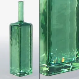 Green glass bottle vase