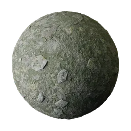 Mossy Gray Sandstone with Stones