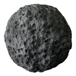 Highly detailed Procedural Asteroid PBR texture for 3D modeling in Blender and other software, featuring realistic craters and surface.