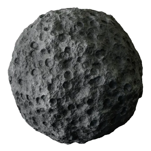 Highly detailed Procedural Asteroid PBR texture for 3D modeling in Blender and other software, featuring realistic craters and surface.