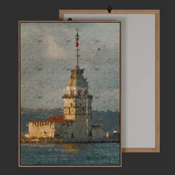 Istanbul Maiden's Tower Oil Painting Art