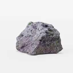 Detailed 3D moss-covered rock suitable for Blender landscape modeling.