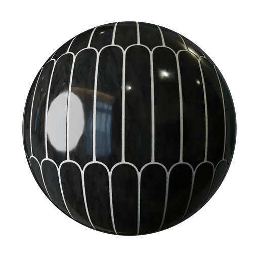 Black Vertically round stacked tiles