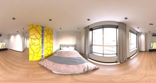 Modern Apartment Bedroom Panorama