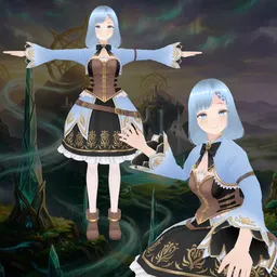 Anime Elemental Mage (Rigged/Animated)