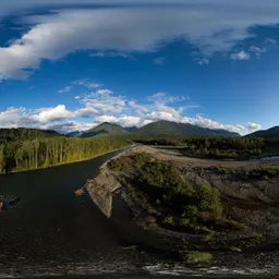 River with Canadian Mountain Landscape