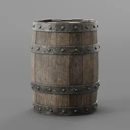 Wooden old barrel