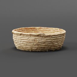 "Lowpoly 3D scanned model of a Hopi Basket with realistic texture and handle, inspired by William Congdon, suitable for Blender 3D. Perfect for bag and case category, showcasing single tribe member's food bowl and cultural artistry."